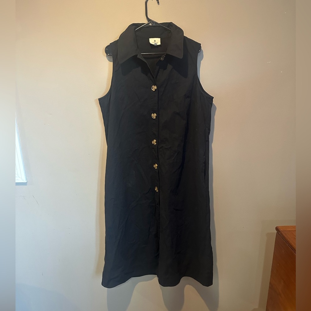 Tuckernuck Black Sleeveless Button-Front Maxi Dress - Picture 5 of 7
